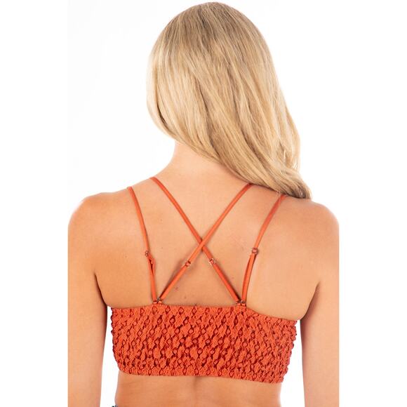 Rust Orange Crochet Lace Bralette - M - Picture 3 of 9
